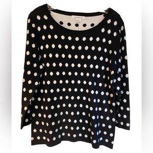 Liz Claiborne Black Multi Dot Sweater Size Large NWT